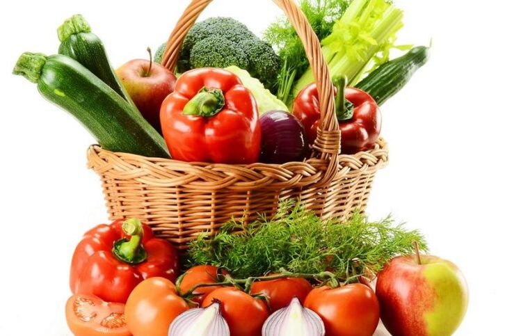 Basket of vegetables for the 6 petal diet